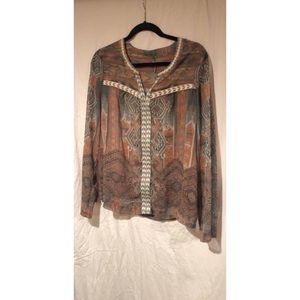 Buckle long sleeves blouse